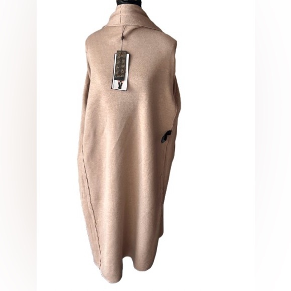 NEW Max Sport Medium Long Cardigan Jacket Tan Nude Faux Fur Designer Coat NWT - Picture 12 of 16